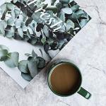 Bosmarlin Large Glossy Ceramic Coffee Mug, Tea Cup for Office and Home, 18 oz, Suitable for Dishwasher and Microwave, 1 Pack (Dark Green)