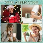 JolliKids 2 Pack Ceramic Mugs Striped Espresso Mugs 8 oz Hand Paint Coffee Cups with Handle Porcelain Coffee Mug for Christmas Valentines Day Gifts