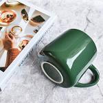 Bosmarlin Large Glossy Ceramic Coffee Mug, Tea Cup for Office and Home, 18 oz, Suitable for Dishwasher and Microwave, 1 Pack (Dark Green)