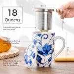 Large Ceramic Tea Mug with Infuser and Lid