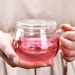 Tosnail Glass Tea Cup Set with Infuser, 2 Pack