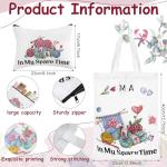 Bulyoou 5 Pcs Christmas Crochet Gifts Set for Women Crocheters Gifts Funny Canvas Bag Cosmetic Bag Quilting Coffee Mug Socks 11 oz Cup Quilter Keychain Funny Presents for Mom Women Crocheters Lovers