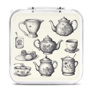 TKJMCSW Teapots Cups Switch Game Card Case Clear Game Holder Protector 12 Cartridge Slots & 2 Micro Sd Cards Shockproof Hard Shell Compatible with Nintendo Switch/Oled/Lite - Travel-Friendly