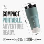 VSSL Rift Coffee Tumbler | Stainless Steel Tumbler | Double-Walled Insulated Mug with Lid | Hot & Iced Coffee Cup | Leakproof Travel Mug | Compact & Adventure Ready | 16 oz | Wild Sage