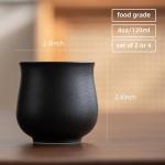 Dicmracy 4-Oz Ceramic Espresso Cups Set - Multi-Color, Handle-Free Design for Home & Cafe | Dishwasher-Safe Stoneware Cups (black,2)