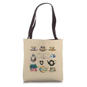 Tea Drinker Tea Lover Vintage Retro Tea Cups Tea Pots Gift Tote Bag