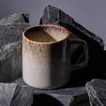 Yellowstone 4-Pc Rainwater Mug Set – Durable Stoneware Coffee Mugs with Reactive Glaze Finish, 13 oz, Microwave, Dishwasher & Oven Safe – Rustic Modern Design for Everyday Use