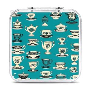 FodPand Retro Tea Cup Switch Game Case Holder with 12 Cartridge Slots & 2 Micro Sd Card Storage Slim Portable Cartridge Case Cover Hard Shell Storage Organizer Traveler Gift Accessory