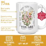 Koouyiedy You Are Inspirational Coffee Mug Christian Gifts for Women, Religious Gifts, Inspirational Spiritual Birthday Gift for Women Friends, Bible Verse MUG 15OZ