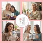 NAUNIQTEE Personalized Birth Flower Mug, Custom Name Floral Coffee Cup, Minimalist Botanical Design, 11oz and 15oz Ceramic Mug, Gift for Mom, Wife, Friend