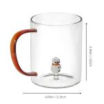 Holiday Peekaboo Snowman Mug, Seasonal Winter Borosilicate Glass Cute Coffee Cup Tea Milk Juice Transparent Drinkware Accessories Christmas Party Festive Gingerbread Present