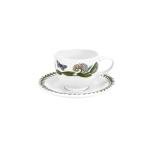 Portmeirion Botanic Garden 3.5oz Espresso Cup & Saucer Set – 6 Porcelain Cups with Nature-Inspired Floral Designs for Coffee & Tea, Small Drinkware for Espresso Bars, Cafes & Table Settings
