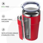 MEWAY 16oz Tumbler Double Wall Vacuum Insulated Travel Mug Bulk, Stainless Steel Tumblers with Lid, Powder Coated Coffee Cups for Cold & Hot Drinks (Red,12 Pack)