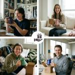 Wide Bottom Handmade Coffee Mug, Tip-Proof Ceramic Mug with Weighted Non-Slip Base, Stable Desk & Travel Mug for Office, RV & Boat, Retro Sci-Fi Design, Unique Appreciation Gift