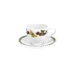Portmeirion Botanic Garden 3.5oz Espresso Cup & Saucer Set – 6 Porcelain Cups with Nature-Inspired Floral Designs for Coffee & Tea, Small Drinkware for Espresso Bars, Cafes & Table Settings
