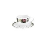 Portmeirion Botanic Garden 3.5oz Espresso Cup & Saucer Set – 6 Porcelain Cups with Nature-Inspired Floral Designs for Coffee & Tea, Small Drinkware for Espresso Bars, Cafes & Table Settings