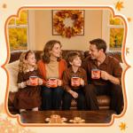 NatNarr Fall Coffee Mugs Set of 2, 12OZ Thanksgiving Pumpkin Enamel Mugs Fall Cups Orange Autumn Enamel Mug with Handles for Thanksgiving Gifts, Table Decor