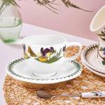 Portmeirion Botanic Garden 3.5oz Espresso Cup & Saucer Set – 6 Porcelain Cups with Nature-Inspired Floral Designs for Coffee & Tea, Small Drinkware for Espresso Bars, Cafes & Table Settings