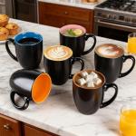 GBHOME 16oz Set of 6 Large Ceramic Mugs