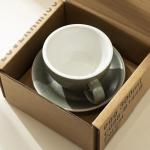 Loveramics Matt Cappuccino Cups, 10 oz Ceramic Latte Art Mug with Saucer, Thick-walled stoneware cup Set, Barista Latte Cup Set for Latte, Cappuccino, Tea - Mineral Colors (Forest, 10OZ)