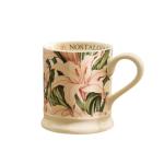 KANGDAWEI 13oz Ceramic Coffee Mug - Floral & Nature Inspired Tea Cup for Women & Home Decor & Tea Lovers (【Lily】)