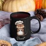 Customized Otter With Chef Hat Cup, Custom Name Charming Animal Coffee Mug, Personalized Cooking Themed Ceramic Cup, Gift For Him Her, Chef Black Mug 11oz 15oz, Birthday Cup Gift