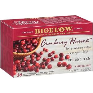 Bigelow Tea Cranberry Harvest Herbal Tea, Caffeine Free Tea with Cranberry and Spice, Holiday and Christmas Tea, 18 Count Box (Pack Of 6), 108 Total Tea Bags