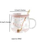 Sakura Cup, Creative Sakura Mug, Cute Heat-resistant , Transparent , Borosilicate Glass Coffee Cup,Gift( Color : Pink A , Size : 400ML )
