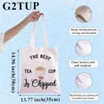 G2TUP Chip and Mrs Potts Shoulder Bag Tea Party Tote The Best Teacup Is Chipped Belle Inspired Canvas Bag (Best Teacup TG)