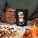 Customized Otter With Chef Hat Cup, Custom Name Charming Animal Coffee Mug, Personalized Cooking Themed Ceramic Cup, Gift For Him Her, Chef Black Mug 11oz 15oz, Birthday Cup Gift