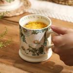 KANGDAWEI 13oz Ceramic Coffee Mug - Floral & Nature Inspired Tea Cup for Women & Home Decor & Tea Lovers (【Rose Pattern】)