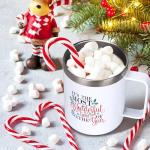 Dksyee Cute Christmas Coffee Mug 12 Oz Insulated Cup Gift for Women Men Girl Boyfriend Present Ideas Funny Xmas Tumbler Mugs Holiday Travel Mug Childrens Christmas Festive Vacation Drinking Cup