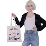 G2TUP Chip and Mrs Potts Shoulder Bag Tea Party Tote The Best Teacup Is Chipped Belle Inspired Canvas Bag (Best Teacup TG)
