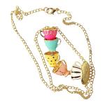 Leadigol Stackable 3D Coffee Cup Pendant Necklaces,Tea Cup Necklace,Teapot Locket Coffee Cup pendant Enamel Jewelry Long Necklace