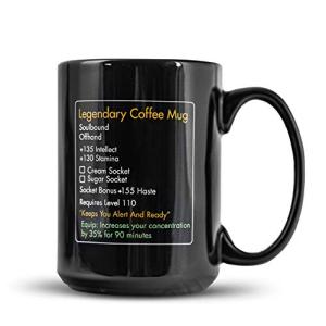 Funny Mugs, LOL MMO Mug - Legendary Coffee Mug Level 110 - Large Ceramic Black15oz - Gaming, Gamer Cup
