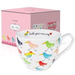 MFoffice Birds Mugs for Daily Coffee and Tea, Premium 20 oz Bone China Coffee Tea Hug Mug, Perfect Holiday, Birthday and Christmas Gift for Bird Lovers, Designed in England by Harvest Green Studio