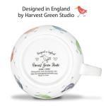 MFoffice Birds Mugs for Daily Coffee and Tea, Premium 20 oz Bone China Coffee Tea Hug Mug, Perfect Holiday, Birthday and Christmas Gift for Bird Lovers, Designed in England by Harvest Green Studio