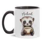 Customized Cute Ferret Cup, Personalized Playful Ferret Ceramic Mug, Custom Name Ferret Cup 11oz 15oz, Animal Themed Coffee Mug, Ferret Design Accent Cup, Gift For Ferret Lovers