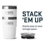 YETI Rambler 8 oz Insulated Coffee Mug with Lid - Stackable Double-Wall Vacuum Insulated Coffee Cup - DuraSip Ceramic Lining - Barista-Friendly Design - Stainless Steel - Dishwasher Safe, White