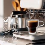NIRA.Z 4 Pack Double Wall Glass Coffee Mugs 12 OZ Insulated Espresso Cups with Handle, Stackable Thermal Glass Coffee Cups, Ideal for Hot & Cold Drinks, Juice, Americano, Latte, Tea Bags, Cappuccinos