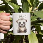 Customized Cute Ferret Cup, Personalized Playful Ferret Ceramic Mug, Custom Name Ferret Cup 11oz 15oz, Animal Themed Coffee Mug, Ferret Design Accent Cup, Gift For Ferret Lovers