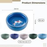 Ceramic Tea Cups Set, Chinese Kung Fu Tea Cup,Sake Cup, Porcelain Koi Fish Tea Cups, Handcrafted Ceramic Cups Set Gifts for Home and Office Expressing Thoughts, Teacups, Japanese Tea Cups(6PCS)