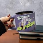 Paladone The Exorcist Reagan Exorcism Mug, Officially Licensed Horror Movie 400ml Large Ceramic Purple Coffee Cup for Tea & Hot Chocolate, Gift for Film Fans