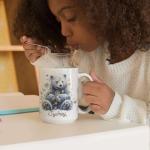 Personalized Cute Bear Mug With Name, Snowflake Bear Keepsake Cup, Customized Winter Animal Themed Coffee Mug, Custom Christmas Inspired Ceramic Cup 11oz 15oz, Lovely White Mug
