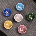 Ceramic Tea Cups Set, Chinese Kung Fu Tea Cup,Sake Cup, Porcelain Koi Fish Tea Cups, Handcrafted Ceramic Cups Set Gifts for Home and Office Expressing Thoughts, Teacups, Japanese Tea Cups(6PCS)