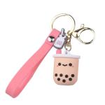 Ms. Panda Boba Tea Keychain with Strap – Cute Silicone Bubble Milk Tea Cup Keyring for Bags, Gifts, and Best Friends