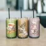 arricraft 10 Sheets UV DTF Cup Wraps for 16 OZ Glass Cups, 10 Styles Tea Cups Teapots Pastries Patterns Rub on Transfers PVC Transfer Stickers Waterproof Rub Decals for DIY Your Holiday Presents