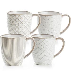 Set of 4 Microwave Safe Ceramic Coffee Mugs