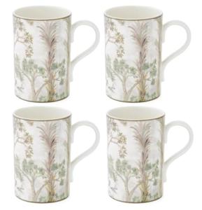 Spode Kit Kemp Tall Trees Mugs, Set of 4 – 12 fl. oz. Porcelain Cups with Artistic Tree & Chalky Shades – Nature-Inspired Drinkware for Coffee, Tea & Everyday Dining, Microwave & Dishwasher Safe
