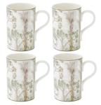 Spode Kit Kemp Tall Trees Mugs, Set of 4 – 12 fl. oz. Porcelain Cups with Artistic Tree & Chalky Shades – Nature-Inspired Drinkware for Coffee, Tea & Everyday Dining, Microwave & Dishwasher Safe